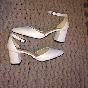 Brand New White Block Heels